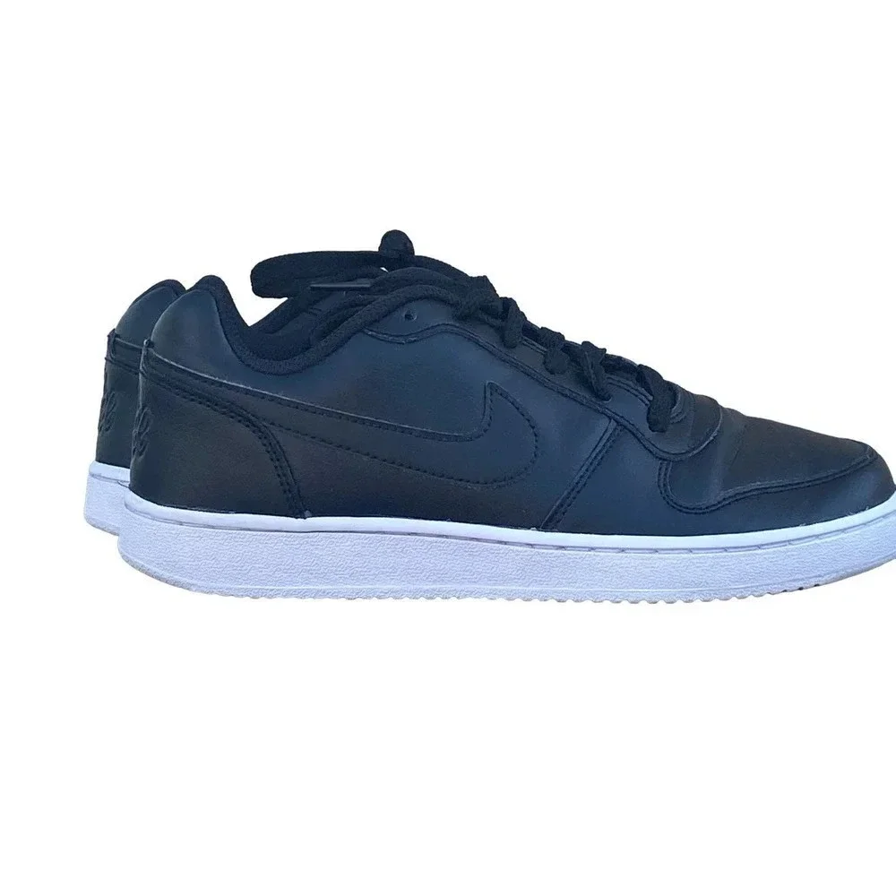 Nike Ebernon Womens Low Top Size 6.5 Athletic Black White Casual Sneakers - Picture 9 of 11